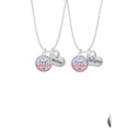 thumbnail image 2 of Delight Jewelry Silvertone Domed Multi Color OTD Mother & Daughter Heart Necklaces (Set of 2), 19"+2", 2 of 4