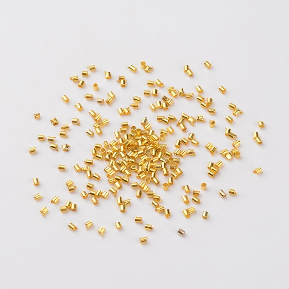 30000pcs Brass Crimp Beads Cadmium Free & Lead Free Tube Golden 1.5x1.5mm Hole: 1mm