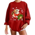 thumbnail image 2 of Hauts pour Femmes Hiver Noël Chien Impression Classique Pull Ample Sweat-Shirt, 2 of 5
