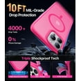thumbnail image 4 of Magnetic for iPhone 12 Case/iPhone 12 Pro Case, [Compatible with Magsafe] [Military Grade Drop Protection] Protective Shockproof Translucent Matte Slim Phone Case for iPhone 12/12 Pro, Hot Pink, 4 of 12