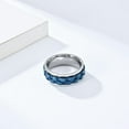 thumbnail image 2 of PAMTIER Men's 8mm Stainless Steel Personality Hip Hop Cool Heavy Brick Double Blue Gear Rotatable Fidget Ring Anxiety Wedding Band Silver Size 11, 2 of 5