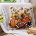thumbnail image 3 of Pillow Covers 20x20 Set of 2, Pumpkin Football Fall Throw Pillow Covers Decorative Couch Cushion Cover, Thanksgiving Sunflower Maple Beige Microfiber Soft Pillowcases for Bedroom Living Room Sofa, 3 of 9