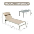 thumbnail image 6 of Patio Chaise Lounge Set Of 3, Aluminum Pool Lounge Chairs With Side Table, Outdoor Adjustable Recliner All Weather For Poolside, Beach, Yard, Balcony (Khaki), 6 of 6