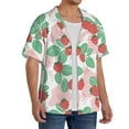 thumbnail image 4 of Xecao offers the Strawberry for Men's Casual Short-sleeved Shirt, a button-up collared shirt with a pocket, perfect for beach vacations and yacht travel in the Medium size., 4 of 7