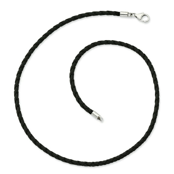 West Coast Jewelry Women's Woven Leather Necklace (3mm) - 20"