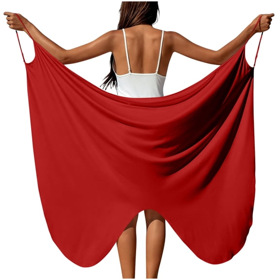 TaTaai Women's Solid Color Butterfly Shawl Beach Cover Up Tie Wrap Sheer Long Dress Lightweight Sun Protection Top for Swimwear Gift