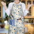 thumbnail image 6 of Pioneer Flower Floral Print Pattern Apron-Garden Aprons for Women with Pockets-Cotton Linen Waterproof Kitchen Cooking Gardening Aprons Adjustable for Kitchen,Cooking,BBQ and Salon 33x27 Inch, 6 of 7