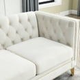 thumbnail image 5 of Tufted Button Velvet Sofa with Metal Feet / Comfortable and Elegant for Bedrooms, 5 of 6