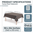thumbnail image 4 of Sm:)e Green Royal Stewart Tartan Plaid Tablecloth, Rectangle 55x84 Inch, Machine Washable Classic Check Table Cover for Christmas Dinner/Party Decoration/Holiday, 4 of 7