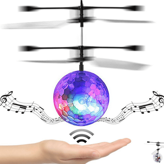 Kids Flying Ball Toy with Built-in Colorful Shinning LED Lights, Hand Controlled Suspended Flying Helicopter Ball for Indoor Parent-Child Play