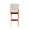 thumbnail image 4 of Linon Milano 30.5" Faux Leather & Wood Bar Stool in Cream/Walnut, 4 of 14