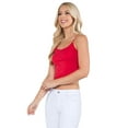 thumbnail image 2 of Lady's Seamless Skinny Strap Cropped Cami, Crimson, One Size, 2 of 5