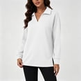 thumbnail image 4 of Vivianyo HD Women's Point Collar Split V Neck Long Sleeve Top, Side Slit Loose Fit Pullover Shirt for Autumn Commuting Casual Daily Activities, Sizes S-3XL, 4 of 8