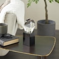 thumbnail image 2 of 4" x 8" Clear Glass Cut Stone Inspired Geometric Sculpture with Black Base, by DecMode, 2 of 9
