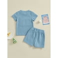 thumbnail image 5 of Yunliwuli 2Pcs Baby Boy Summer Outfits Short Sleeve Tree/Gesture Print T-Shirt + Shorts Set Toddler Clothes, 5 of 10