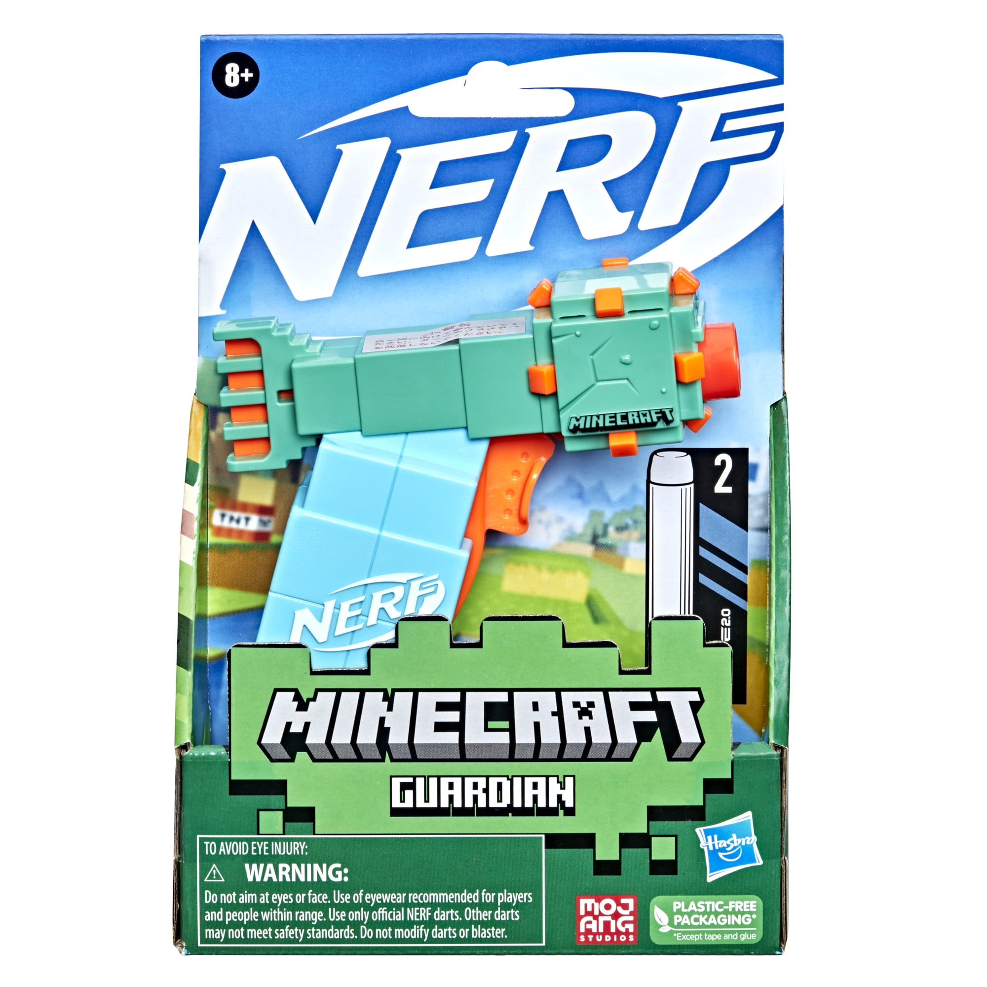 Nerf MicroShots Minecraft Cave Spider Blaster, Includes 2 Nerf