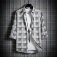 thumbnail image 4 of Birdeem Chemises pour Hommes Chemise Formelle à Imprimé Coloré Col Rabattu Chemise à Manches Courtes Col Rabattu Chemise, 4 of 12