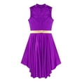 thumbnail image 6 of YIZYIF Womens Metallic High Low Hem Praise Dance Dress Contrast Color Tank Dress Church Robe Liturgical Worship Dancewear Purple L, 6 of 7