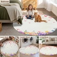 thumbnail image 6 of Easter 3ft Area Rug, Spring Colorful Eggs Love Heart Botanical Flowers Washable Non-Slip Small Round Rugs for Entryway Bedroom Kitchen, Soft Circle Carpet for Dining Room, Playroom Nursery Rug, 6 of 9