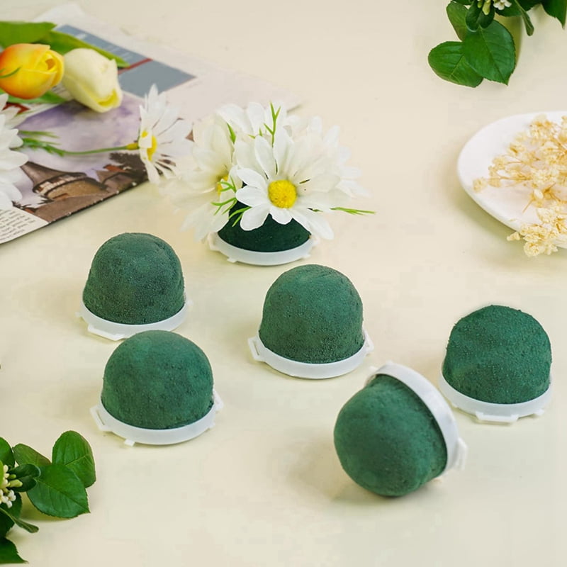 36 Pcs Mini Round Floral Foam Holder,Green Dry and Wet Florist Flower Block Craft Arrangement Supplies for Wine Bottle