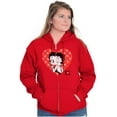 thumbnail image 5 of Betty Boop Blowing Kisses Adorable Zip Hoodie Sweatshirt Women Brisco Brands M, 5 of 6