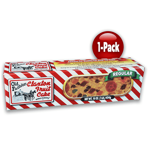 Claxton Fruit Cake -1 Lb. Size - Regular Recipe - Packed in our Exclusive Claxton Gift Carton