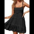 thumbnail image 3 of Vestidos de Verano para Mujer, Vestidos para Invitadas de Boda, Vestidos Playeros de Tirantes Finos, Vestido Bohemio Fluido, Negro L, 3 of 6