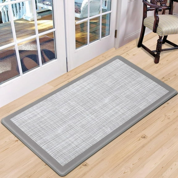 Anti Fatigue Kitchen Mat, Cushioned Kitchen Rugs and Mats Non-Skid, Waterproof Floor Mat, Ergonomic Comfort Foam Standing Mat for Floor, Kitchen, Office, Sink, Laundry- Grey,17.3"x29"