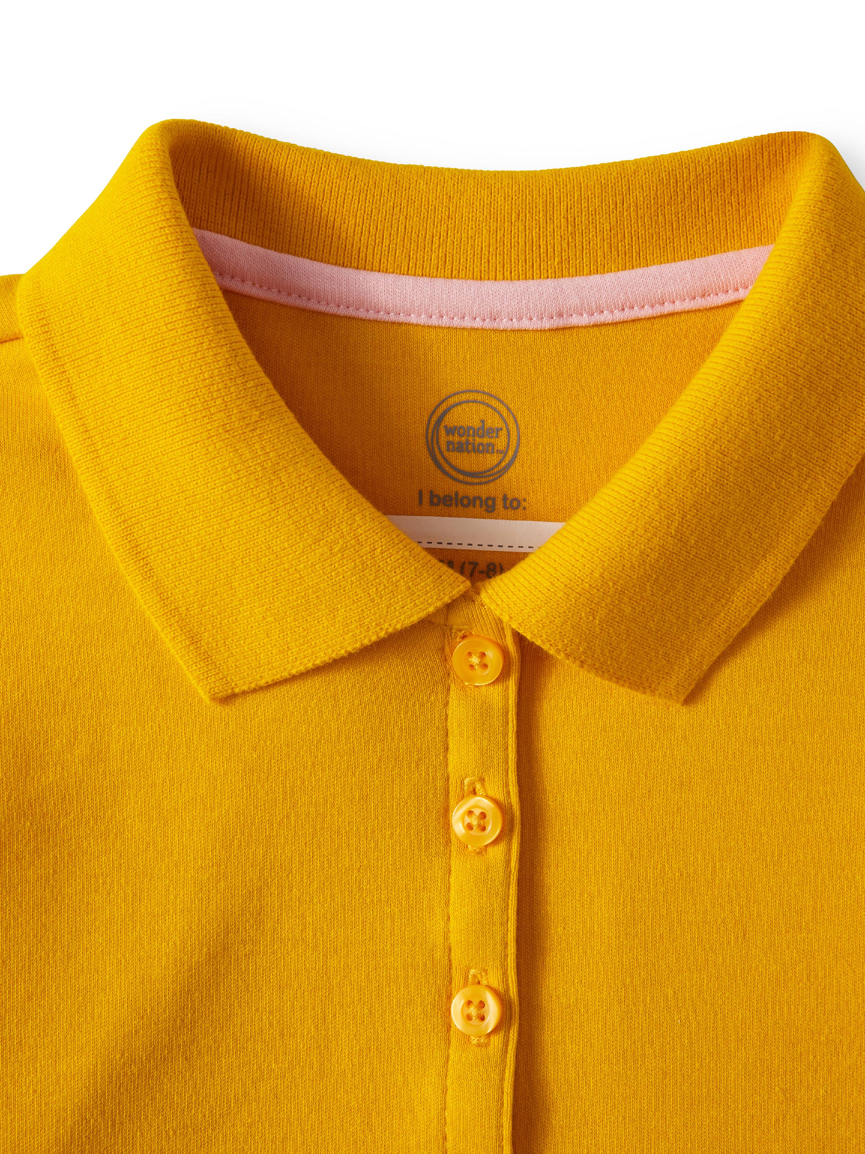 Wonder Nation Girls School Uniform Short Sleeve Interlock Polo Shirt, 2-Pack Value Bundle, Sizes 4-18 - image 3 of 3