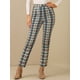 thumbnail image 2 of Pantalones de Tobillo Allegra K A Cuadros Para Mujer Verde XL, 2 of 5