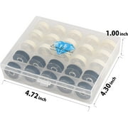 Simthread 25pcs 15White+10Black Prewound Bobbin Thread Size A Class 15 (SA156) 60WT with Clear Storage Plastic Case Box 70D/2 for Brother Embroidery Thread Sewing Thread Machine DIY