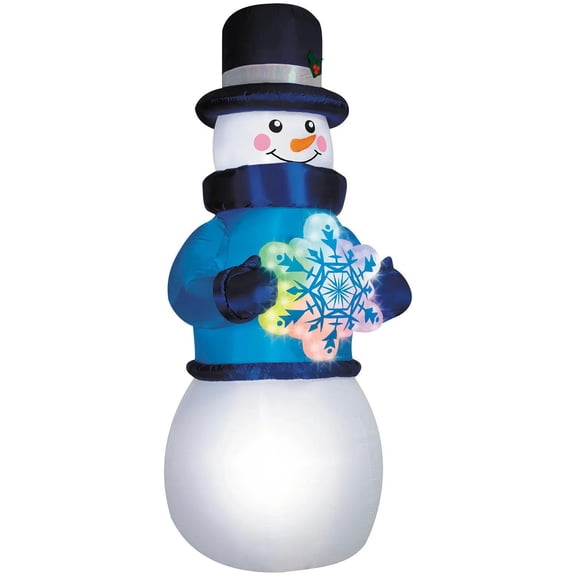 12 Ft. Airblown® Inflatable Snowman with Rainbow Lightshow Snowflake Outdoor Yard Decoration