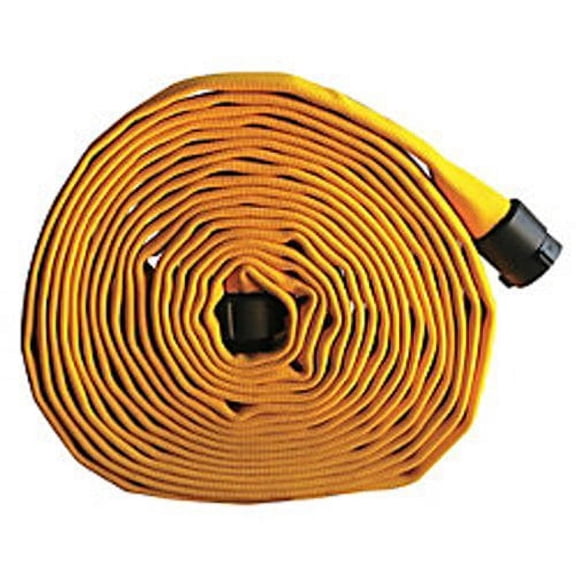 Key Fire Single Jacket Fire Hose, Yellow, 1-1/2" ID, 50 feet, 650 PSI Burst Pressure, M x F NST Aluminum Connectors$$Plumbing & HVAC