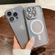 thumbnail image 4 of Funda Case For iPhone 15 14 13 12 11 Pro Max Plus Transparent For Magsafe Magnetic Lens Protection Matte Frosted Cover, 4 of 5