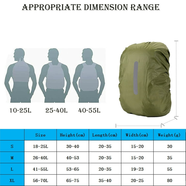 GOGHOST 2 Pack Waterproof Rain Cover for Backpack, Backpack Rain Cover with  Reflective StripRucksack Rain Cover for Bicycling/Hiking - Walmart.com