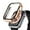1 Rosegold +1 Clear, variant on Rugged Case for Apple Watch 40mm Case Screen Protector, Shockproof Protective Case Bumper 9H Tempered Glass Screen Protector Cover for iWatch Series 6/5/4/SE ,1 Titaniumgold +1 Clear