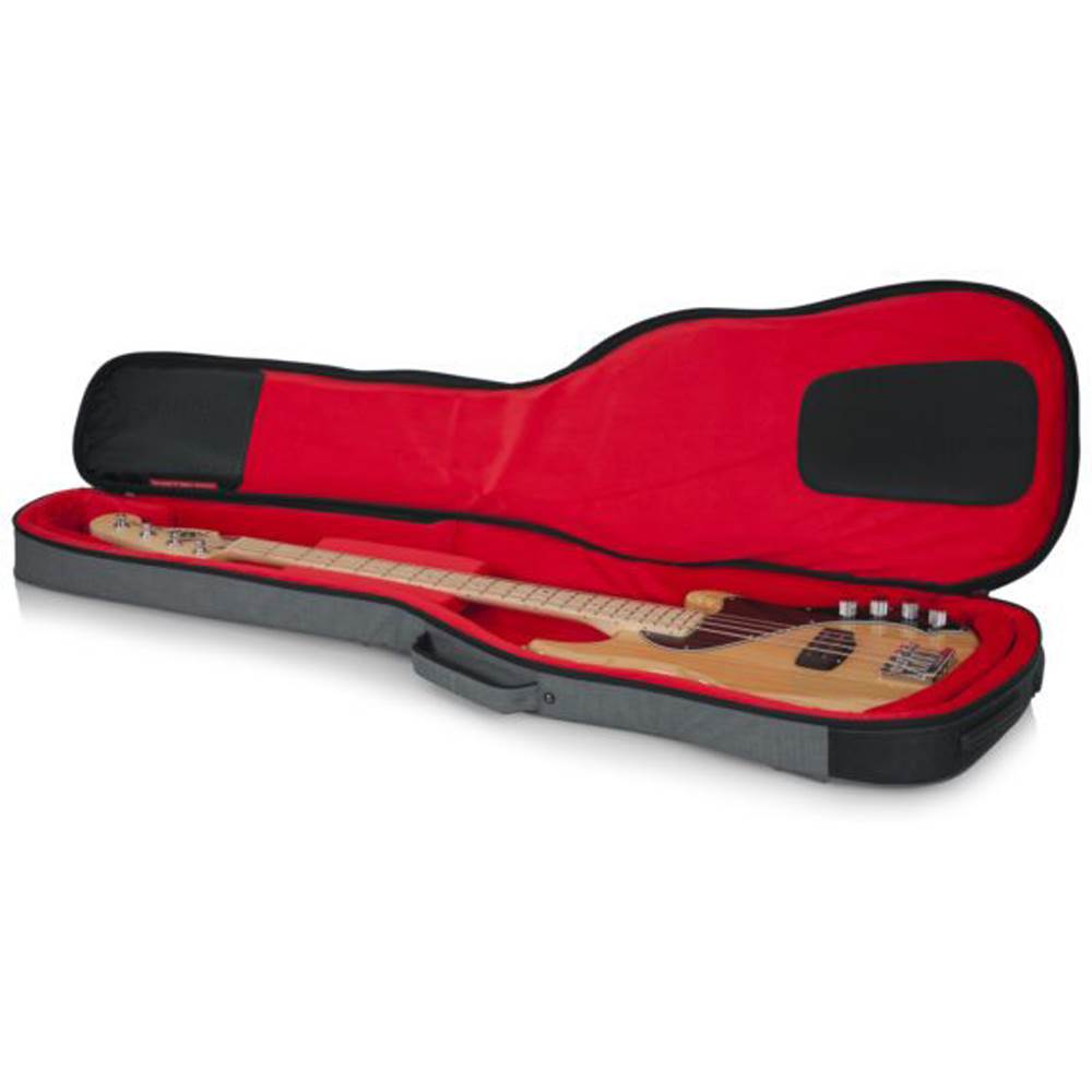 Gator Cases GT-BASS-GRY Transit Series Durable Nylon Bass Guitar Gig Bag, Gray