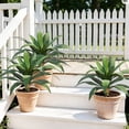 thumbnail image 2 of 16in Faux Agave Plant, UV Protected Green Artificial Agave, Unpotted Mini Fake Succulent for Indoor Outdoor Decoration, 2 of 7