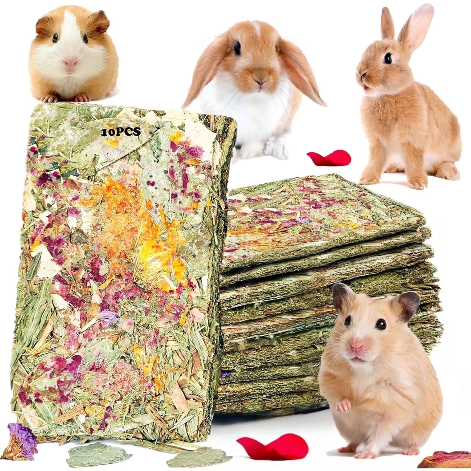 NSWXZDS Rabbit Toys 20Pack Bunny Toy Guinea Pig Treats Timothy Hay Chew Chips For Teeth