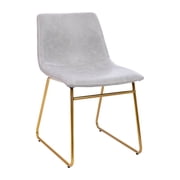 Flash Furniture 18 Table Height Timeless Mid-Back Sled Base Dining Chairs, Set of 2, Gray/Gold
