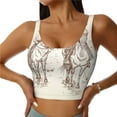 thumbnail image 1 of Cauagu Cowboys Riding Horses In Desert Pattern Sports Bras for Women,Round Neck Sports Bra Workout Crop Tank Tops Padded with Built in Shelf-Small, 1 of 8