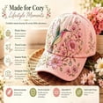 thumbnail image 3 of Limited Edition 2026 Garden Morning Baseball Cap, Garden Morning Botanical Dad Hat, Adjustable Lightweight Hummingbird Hat, 3 of 4