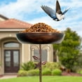 thumbnail image 6 of Bird Feeder Kadlawus Under $5 ! Robust Iron Bird Bath with Leaf Decor Adjustable Pole for Outdoor Use Weather Resistant Design for Garden Patio Setting, 6 of 7