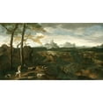 thumbnail image 2 of Gaspard Dughet 24x15 Black Ornate Framed Double Matted Museum Art Print Titled: Landscape with a Herdsman and Goats (C. 1635), 2 of 5