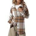 thumbnail image 2 of Chemise Surdimensionnée à Carreaux pour Femmes Veste Surchemise Manches Longues Décontractée Automne, 2 of 9