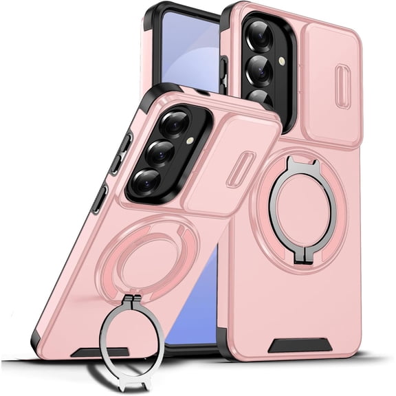 REQO for Samsung Galaxy S26 Plus Case, Military Grade Shockproof Bumper Rugged Rotating Stand Ring Holder Anti-Scratch Magnetic Cover Compatible with Car Mount Case for Samsung Galaxy S26 Plus