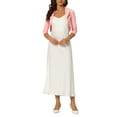 thumbnail image 2 of INSPIRE CHIC Bolero Shrugs for Women's Collared Shrugs for Dress L Pink, 2 of 5