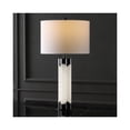thumbnail image 4 of Safavieh  Couture Lighting 28-inch Chavez Alabaster Table Lamp - 15 IN W x 15 IN D x 28 IN H Black/White, 4 of 5