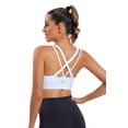 thumbnail image 3 of RUNNING GIRL Women’s Medium Support Sports Bra Crisscross Back, Removable Pads Wireless Yoga Bra, Breathable Workout Gym Top, 3 of 7
