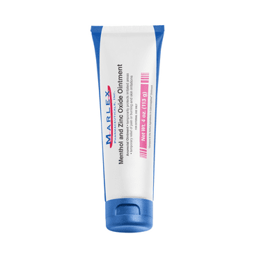 Marlex Menthol and Zinc Oxide Ointment 4 Ounce (113 g) | Relief from Diaper Rash, Skin Irritation, Minor Cuts and Scrapes, Hemorrhoids and Anal Fissures | Compare to Calmoseptine | For Adults and Baby
